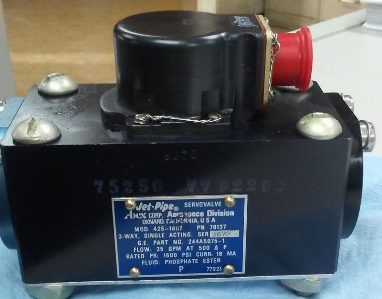 Abex servo valve unit with identification label, serviced by NC Servo Technology