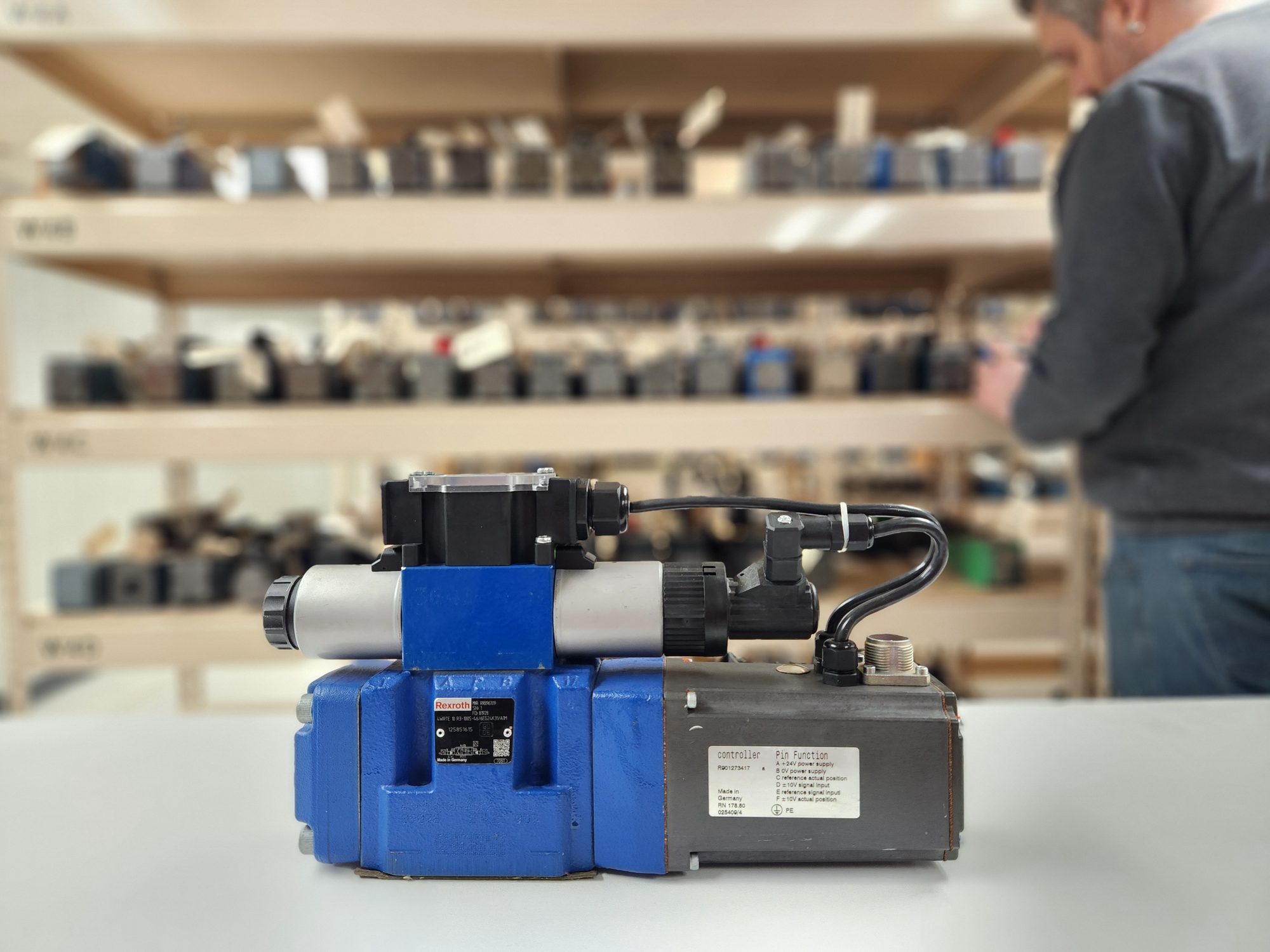 Technician working on industrial valves