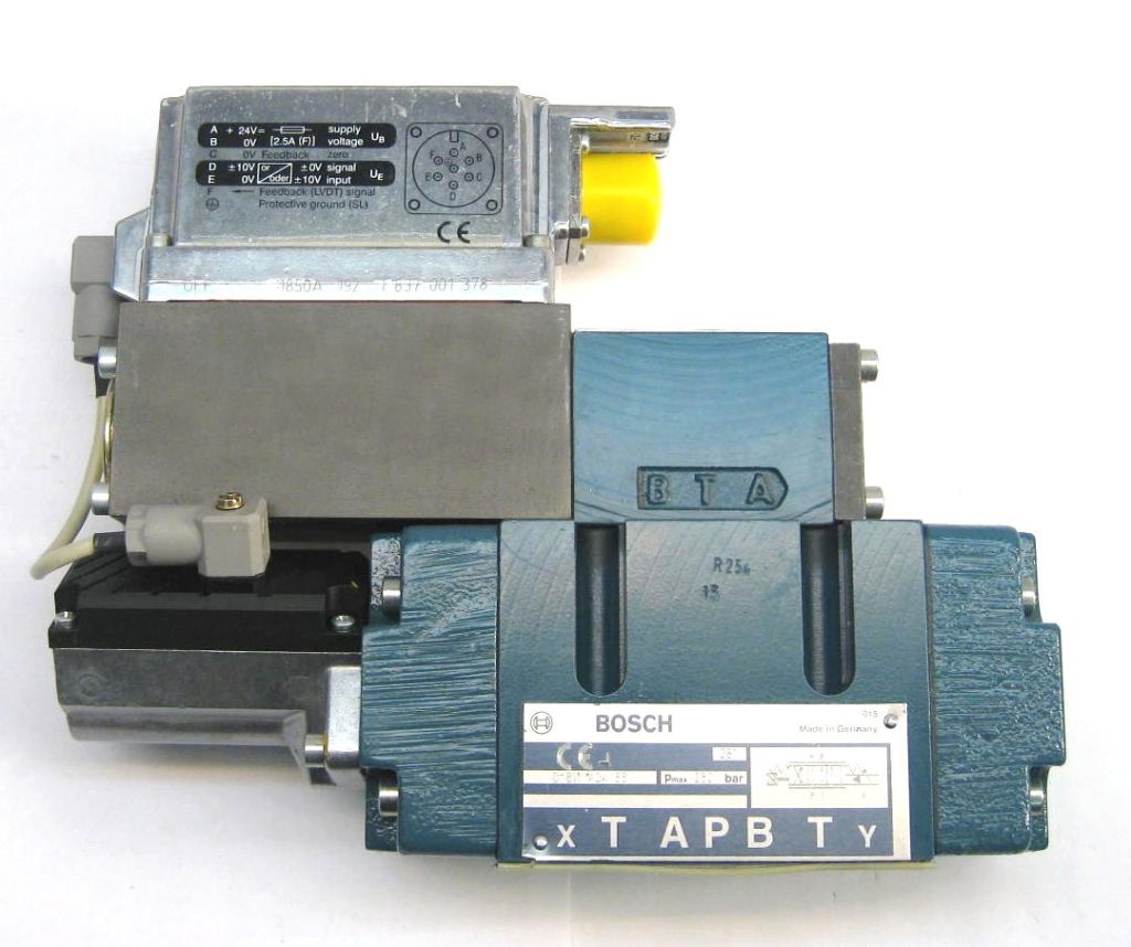 Industrial valve assembly with Bosch and BTA branding