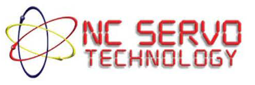 NC Servo Technology with bold red letters and white background