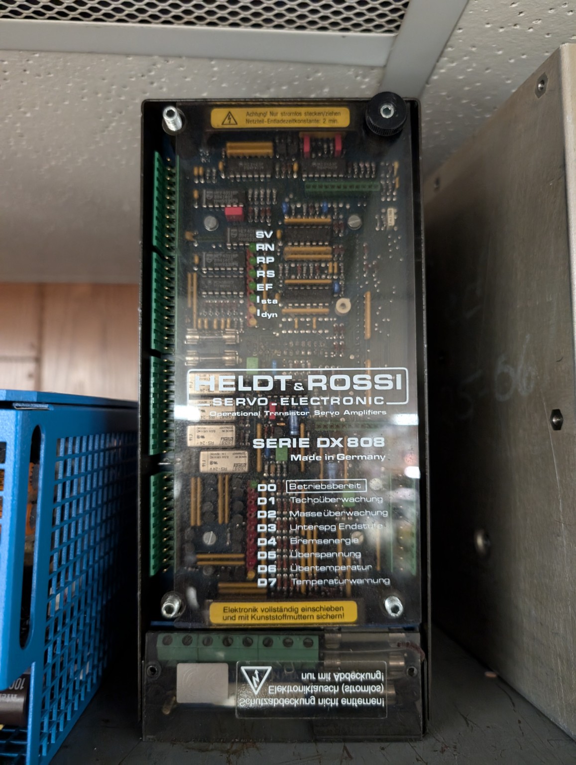 Heldt Rossi SERVO ELECTRONIC Serie Dx 808 servo amplifier in for service at NC Servo Technology