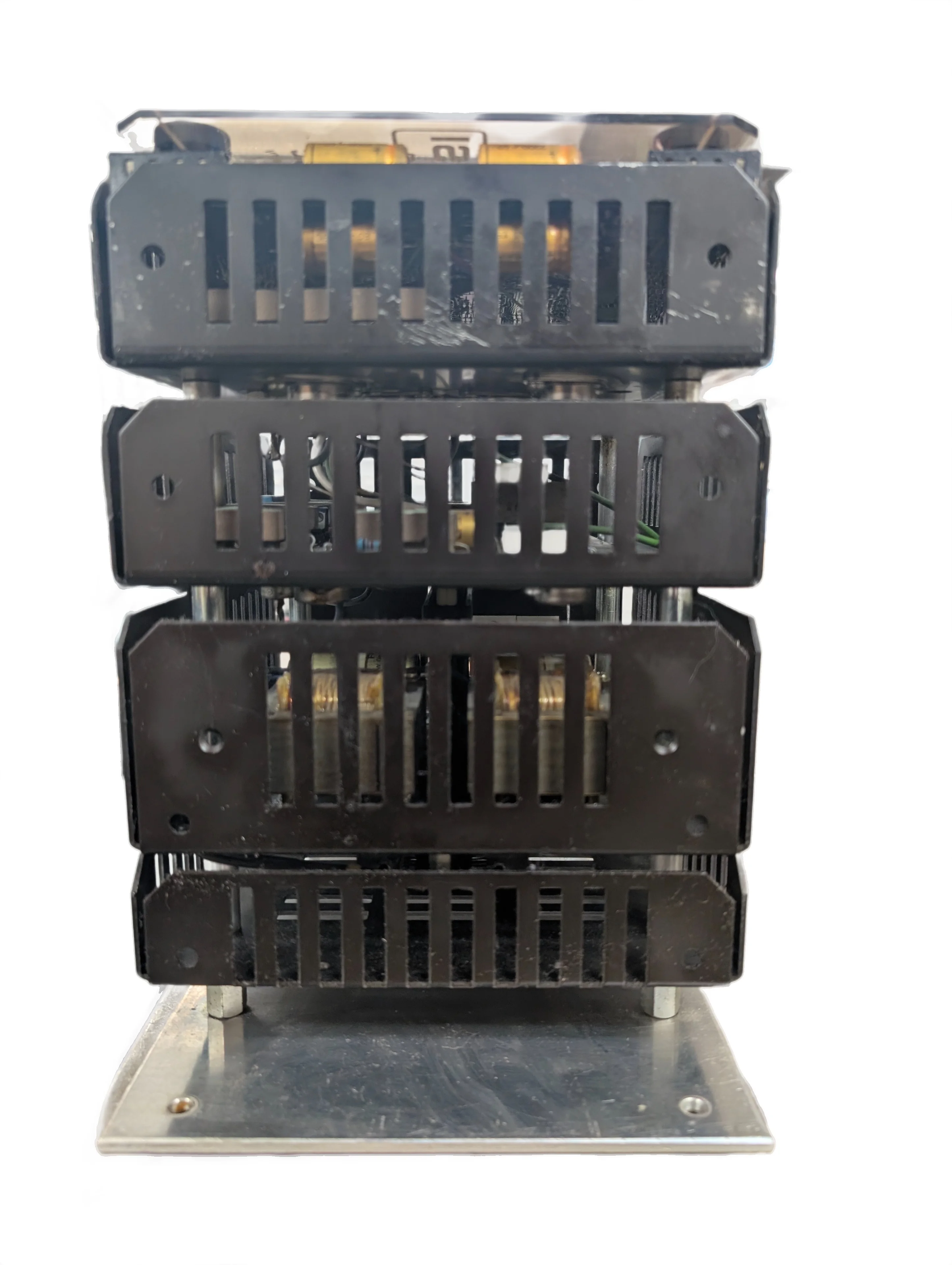 Heldt and Rossi DC 91904844040 807E 1250 120 servo amplifier with stacked black metal casing, ventilation slots, and silver mounting base
