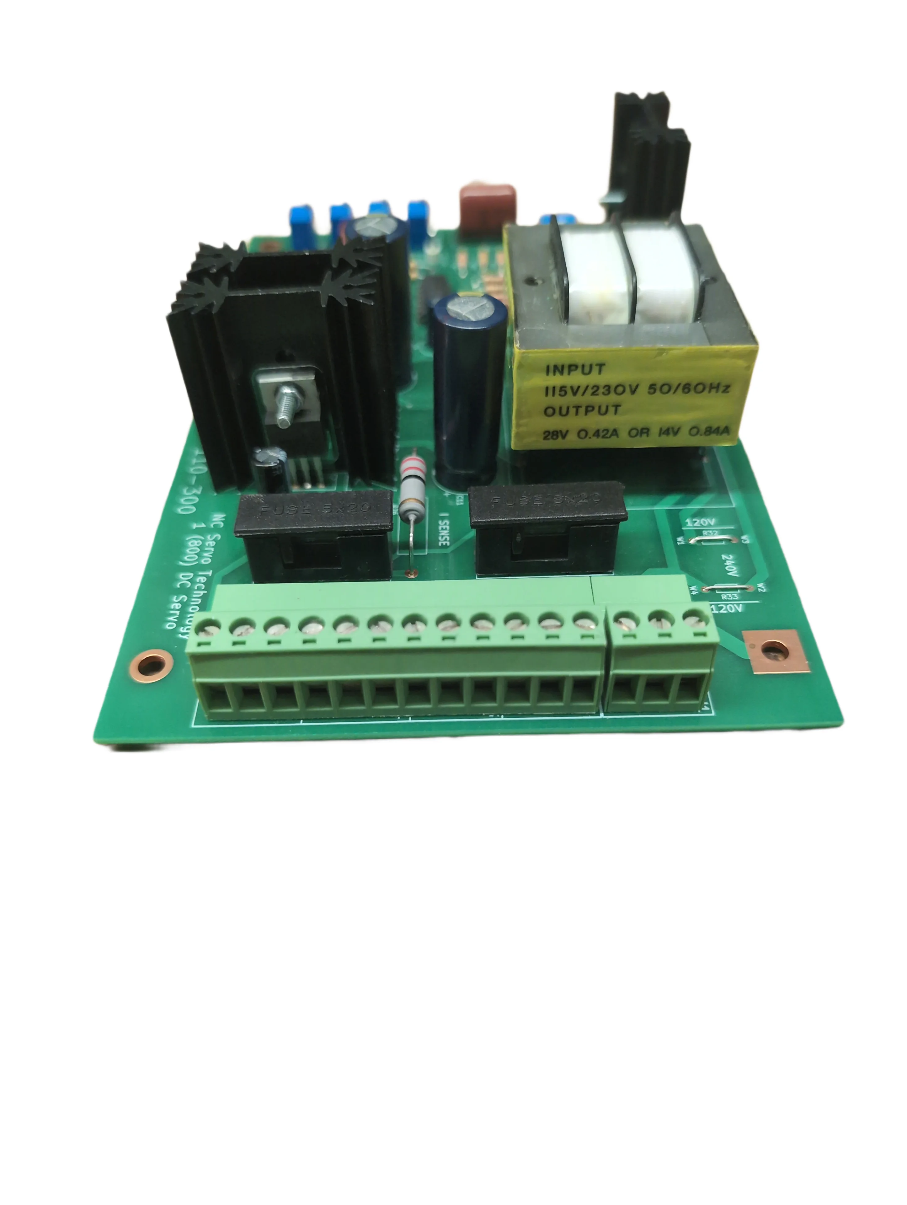 NCSA-110-300 control board with multiple connectors and Tamura transformer labeled INPUT 115V/230V 50/60Hz