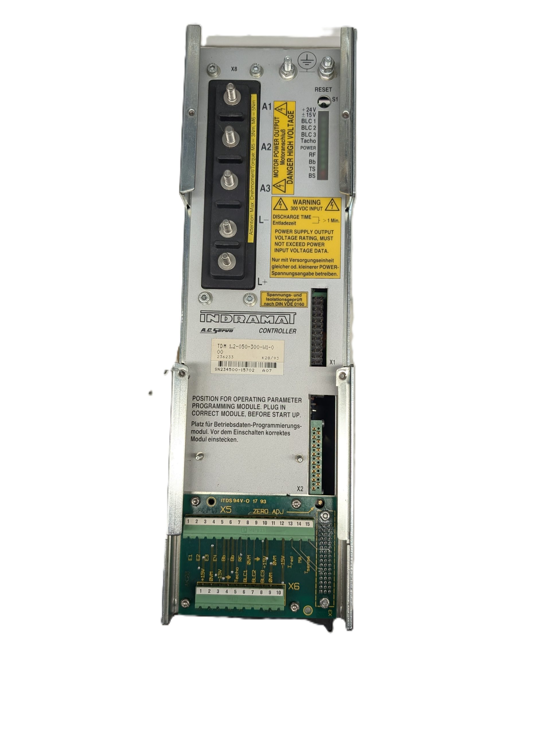 Indramat TDM 1.2 050 300 AC servo controller in for service at NC Servo Technology